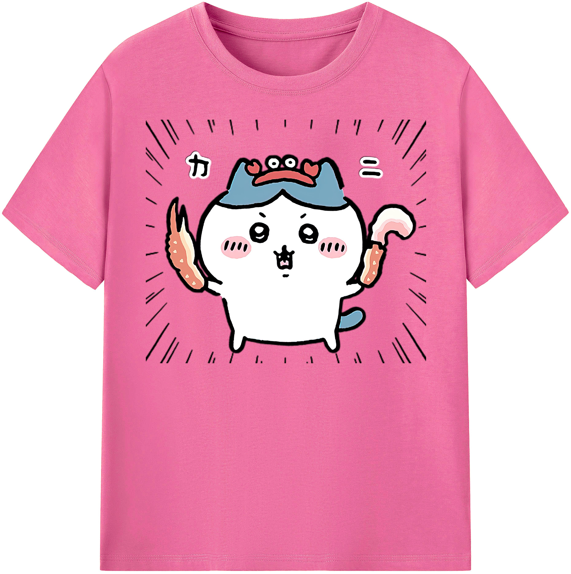（画像用） ちいかわ ハチワレ Chii-kawa hachiware レディースカジュアルプリントTシャツ（綿100％）